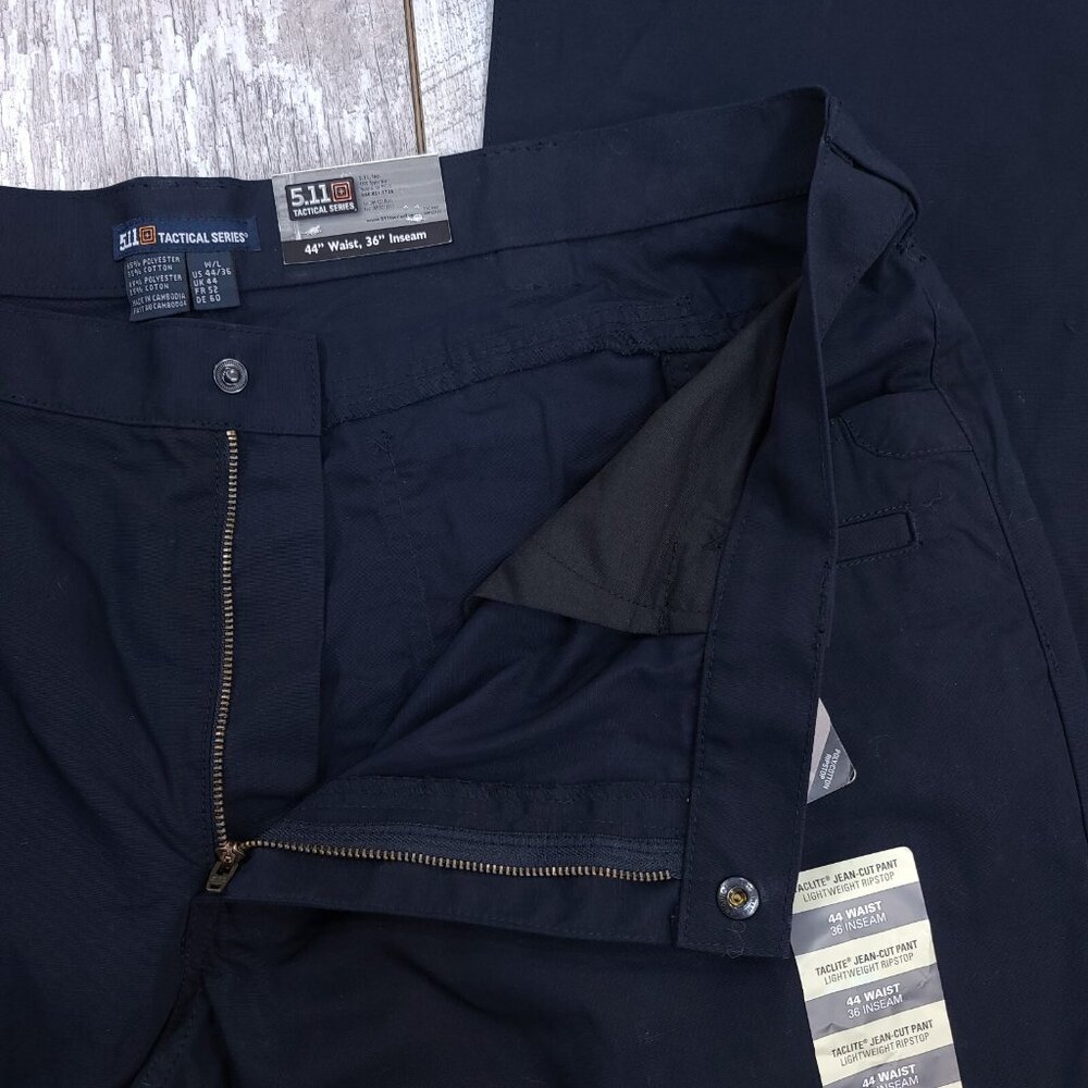 5.11 Tactical Pants Mens 44x36 Navy Taclite Ripstop Jean Cut Mid Rise Straight - Picture 8 of 9